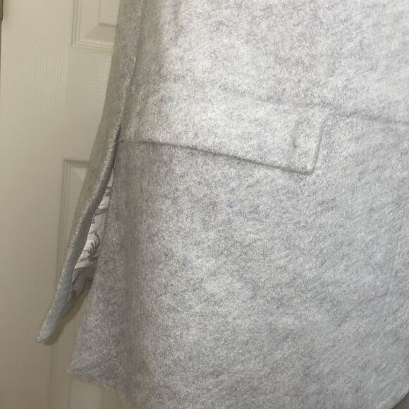 Elevenses Wool Vest Small Women's Anthropologie Gray Open Front Pockets Lined - Picture 2 of 9